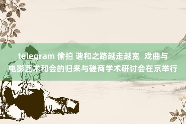 telegram 偷拍 谐和之路越走越宽  戏曲与电影艺术和会的归来与磋商学术研讨会在京举行