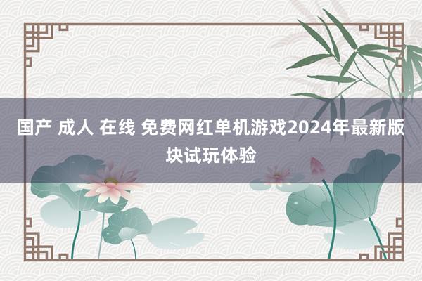 国产 成人 在线 免费网红单机游戏2024年最新版块试玩体验