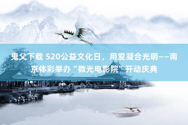 鬼父下载 520公益文化日，用爱凝合光明——南京体彩举办“微光电影院”开动庆典